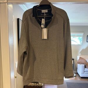 Tommy Bahama Heather/Blue Flipshore 1/2 Zip NWT reversible sweater cotton blend